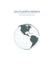 Wall Mural - earth's american continent illustration. earth globe world map series.