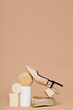 © Sergey Filimonov/Stocksy - Composition with shoe and spa supplies
