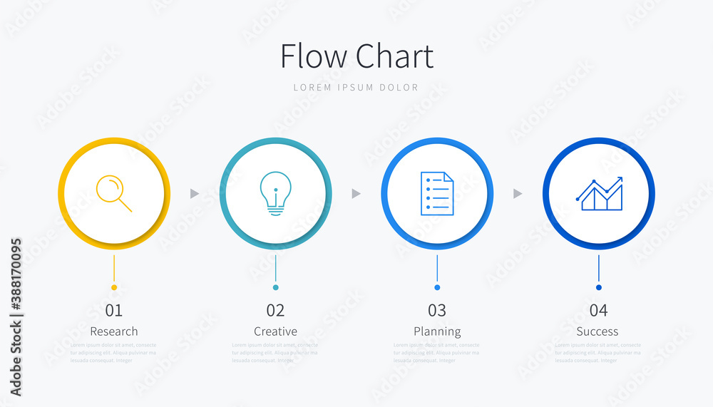 Flow chart infographic template Stock Vector | Adobe Stock