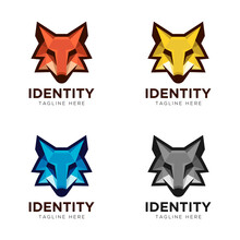 Fox Geometric Full Color Logo Vector