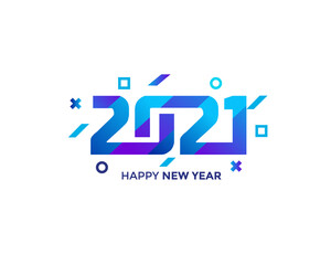 Wall Mural - Happy New Year 2021 Logo Design Vector Template 