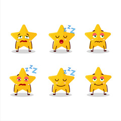 Poster - Cartoon character of yellow star with sleepy expression