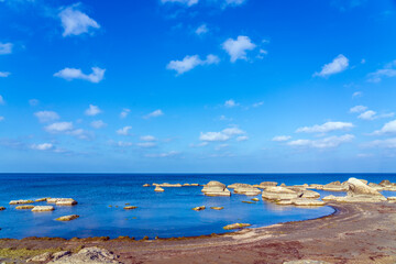 Beautiful rocky coast in sunny weather