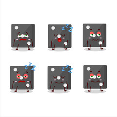 Poster - Cartoon character of black dice with sleepy expression