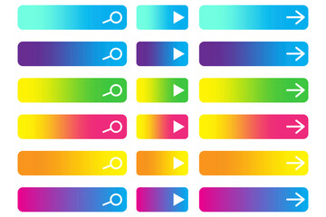 Wall Mural - set of vector rectangular buttons. navigation icons. blank button templates for website. stock image