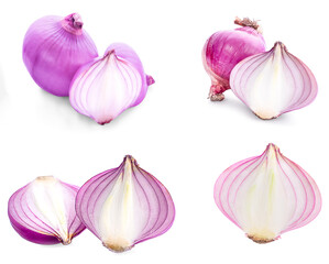 Wall Mural - shallots isolated on white background