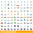 © nsit0108 - 100 car icons set. Cartoon illustration of 100 car icons vector set isolated on white background