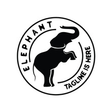 Illustration Silhouette Elephant Animal Logo Design Vector