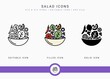 © Liara Studio - Salad icons set vector illustration with solid icon line style. Healthy diet food concept. Editable stroke icon on isolated white background for web design, user interface, and mobile application