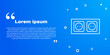 © Kostiantyn - White line Electrical outlet icon isolated on blue background. Power socket. Rosette symbol. Vector.