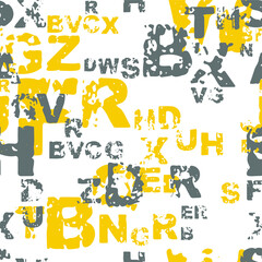 Wall Mural - letters on black background with seamless pattern.	