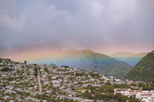 Rainbow In City Of Honolulu, Oahu, Hawaii