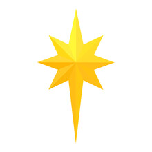 Christmas Star Icon On A White Background. Vector Illustration
