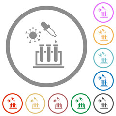 Poster - Covid research flat icons with outlines