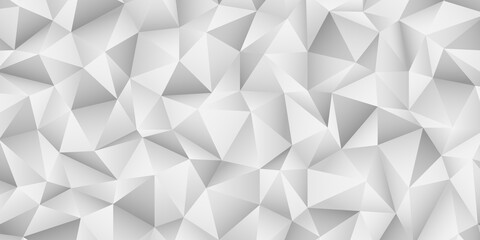 Wall Mural - polygonal mosaic background, white low poly