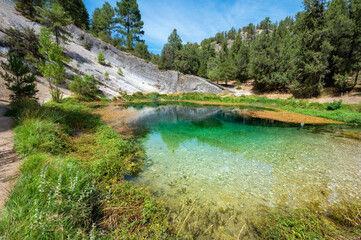 Natural water source of Fuentona of Muriel in soria province, Castilla y Leon, Spain. High quality photo