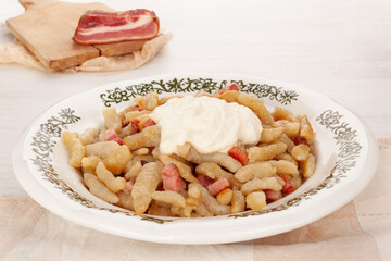 Wall Mural - Traditional Slovakian food bryndzove halusky.