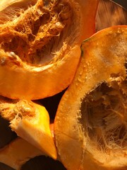 Sticker - Fresh ripe pumpkin on a wooden table