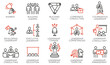 © enotmaks - Vector Set of Linear Icons Related to Leadership Development, Categories, Executive and Education. Mono Line Pictograms and Infographics Design Elements