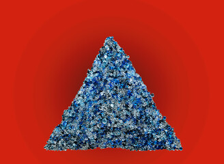 Poster - triangle of crystals on a red background