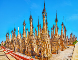 Canvas Print - The unique architectural site of Kakku Pagodas, Myanmar