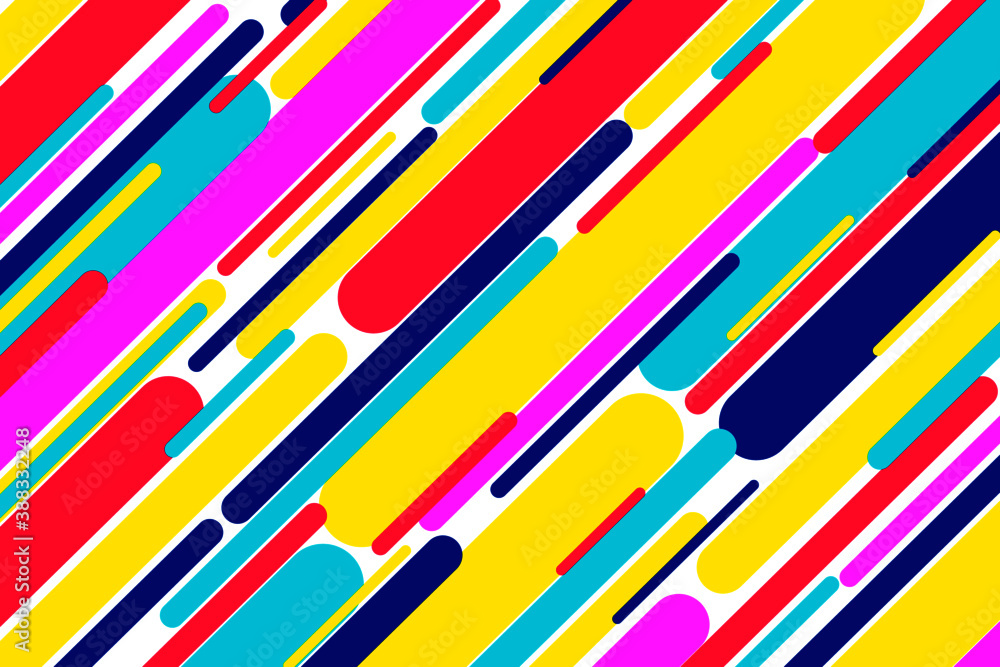 Geometric lined trendy pop art colors vector design. Stripes pattern of ...
