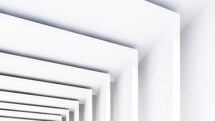 Wall Mural - abstract white architecture background. minimal geometric wallpaper. 3d illustration of white buildi