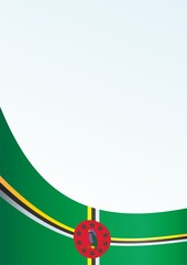 Wall Mural - Flag of Dominica, Commonwealth of Dominica. template for the award, an official document with the flag and the symbol of the Commonwealth of Dominica