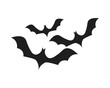 halloween bats flying isolated icons