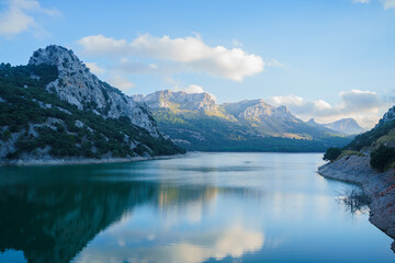  Beautiful landscape of Lake Gorg Blau in Mallorca, Spain