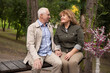 © Marharyta - Mature couple in autumn park, senior couple relax in spring autumn time