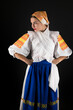 © muro - Slovak folklore. Girl in slovak folk dress.