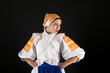 © muro - Slovak folklore. Girl in slovak folk dress.