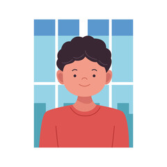 Canvas Print - happy little boy avatar character