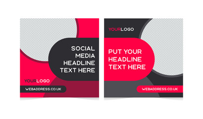 Wall Mural - social media post abstract geometric corporate ad post template set
