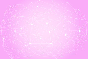 Wall Mural - network abstract connection isolated on pink background. network technology background with dots and