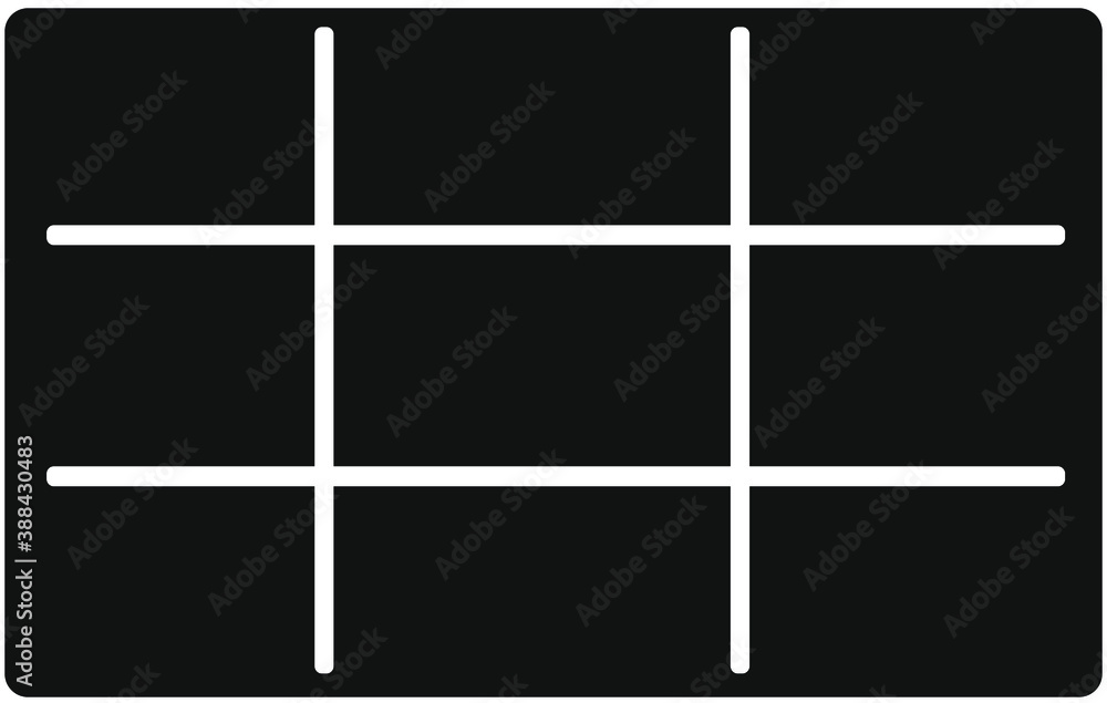 Three Line Grid Photography Rule. Rule of thirds composition. Horizontal and vertical ...