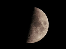 High Resolution Image Of A Waxing Half Moon