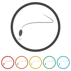 Sticker - Unique fishing logo template ring icon, color set