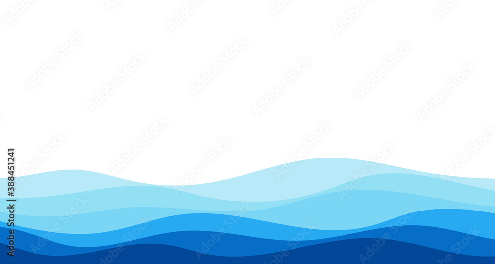 Blue river ocean wave layer vector background Stock Vector | Adobe Stock