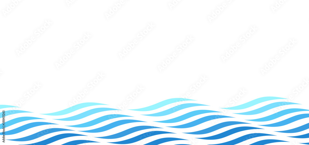 Fluid blue ocean wave layer abstract background vector illustration ...