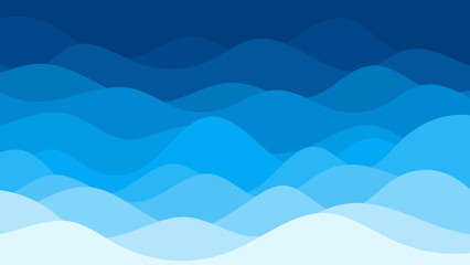 Abstract patterns blue sea ocean wave banner template vector background illustration.