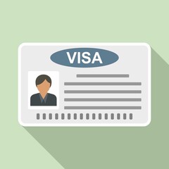 Sticker - Visa card icon. Flat illustration of visa card vector icon for web design