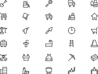 Poster - 
Construction Vector Line  Icons 
