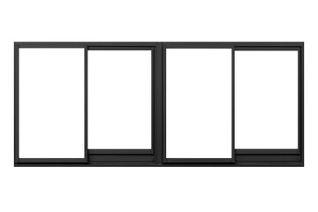 Canvas Print - Vintage black metal window frame isolaed on a white background