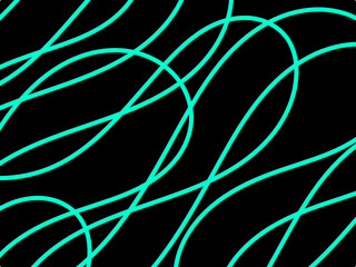 Abstract green curve lines on black background