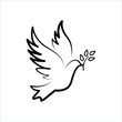 Peace symbol, dove icon vector template.
