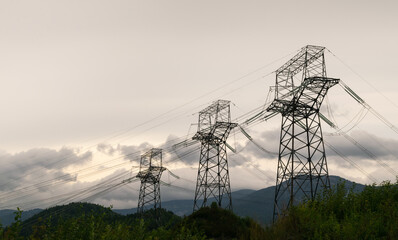 power lines in the field