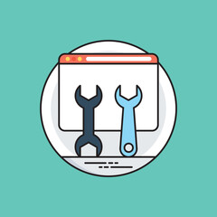 
Building tools in a computer screen symbolizing web services 
