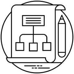 Wall Mural - different mapping design on a page with pencil symbolizing site map
